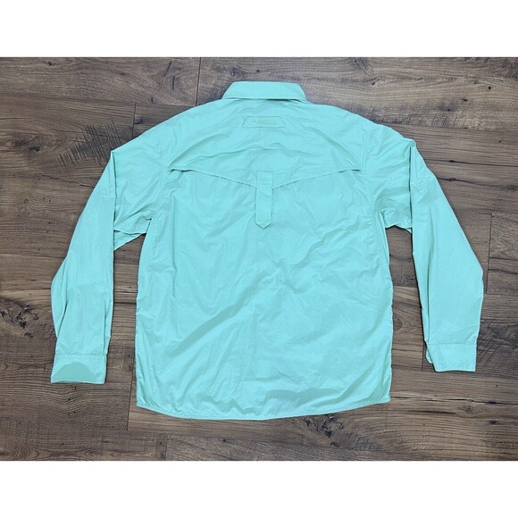 Alaskan Hardgear AKHG Button Shirt Men’s L Green Snap Front Long Sleeve Fishing - Picture 9 of 11